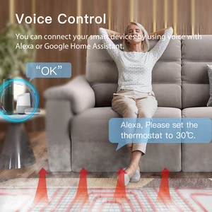 وحدة غلاية المياه الكهربائية BSEED ، شاشة LED ، Wi-Fi ، تدفئة أرضية ، ترموستات ، وحدة تحكم في درجة حرارة Alexa ، إضاءة خلفية ، تطبيق Tuya أفضل 6 ماكينة صنع قهوة واي فاي تويا مبيع - رقم 1