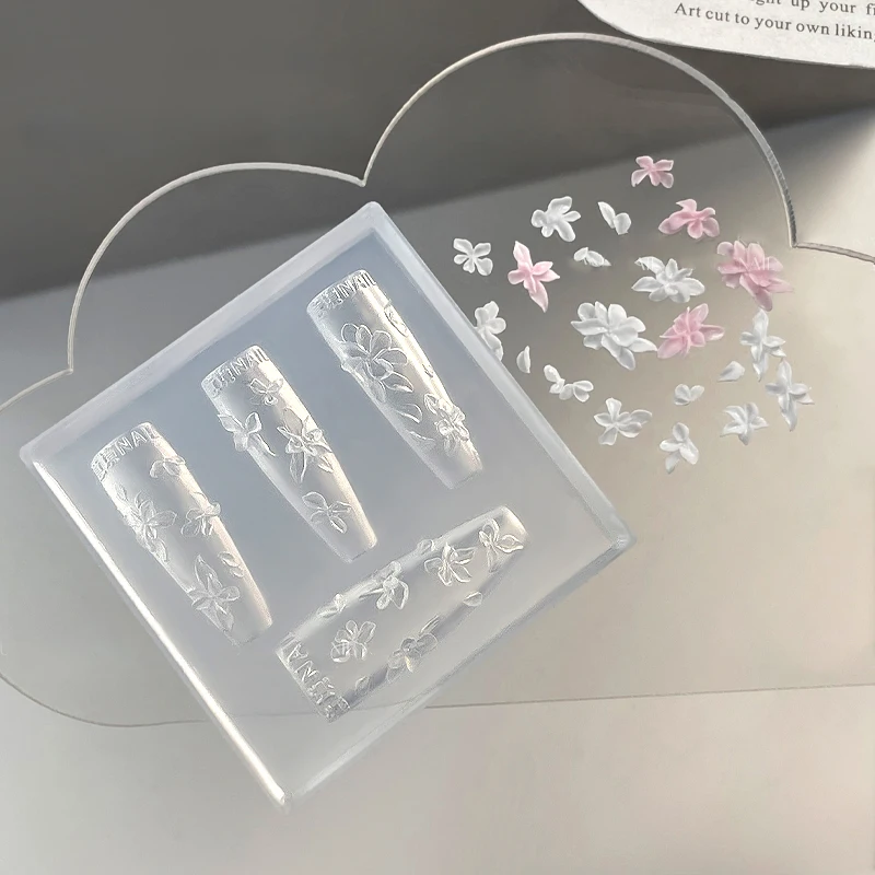 3D Flowers Nail Mold DIY Silicone Nail Tools Floral Petal Nail Design Resin Molds Nail Art Carving Template Manicure Design
