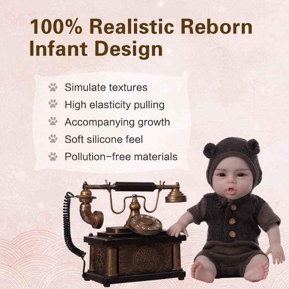 

Herpinker 47cm Full body boys girls Full Realistic Silicone Reborn Dolls Lifelike Skin Soft Toy for Children Toys