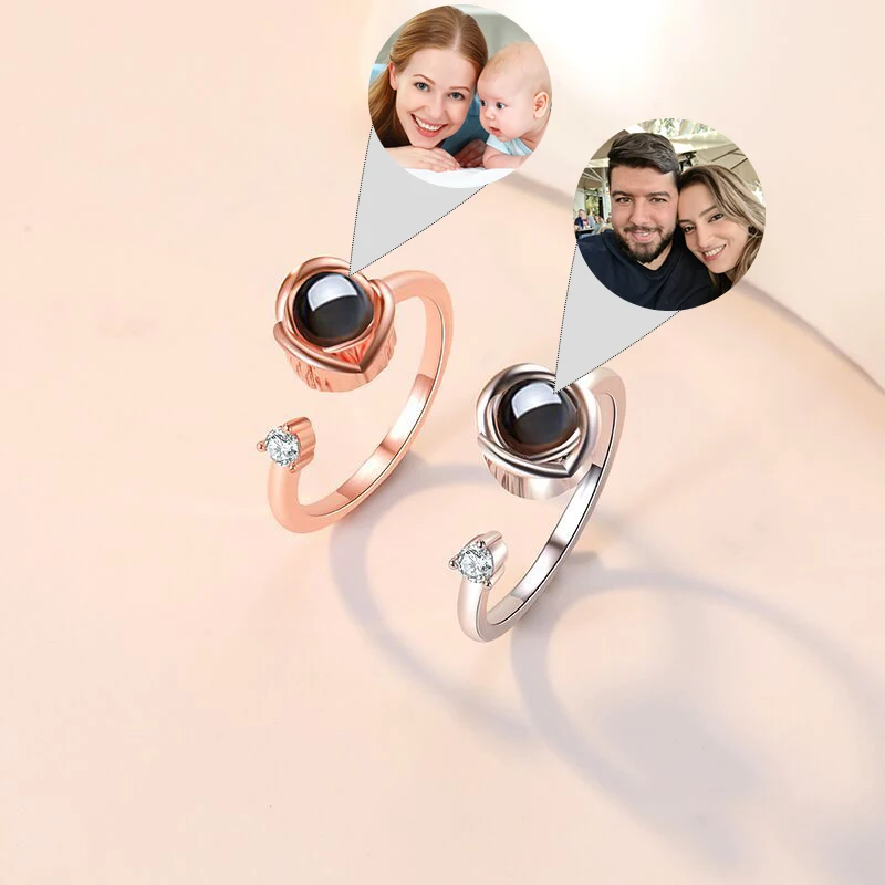 

Custom Projection Photo Ring For Women Personalized Jewelry Gift for Wife,Girlfriend Birthday Gift,Anniversary Gift Mother's Day