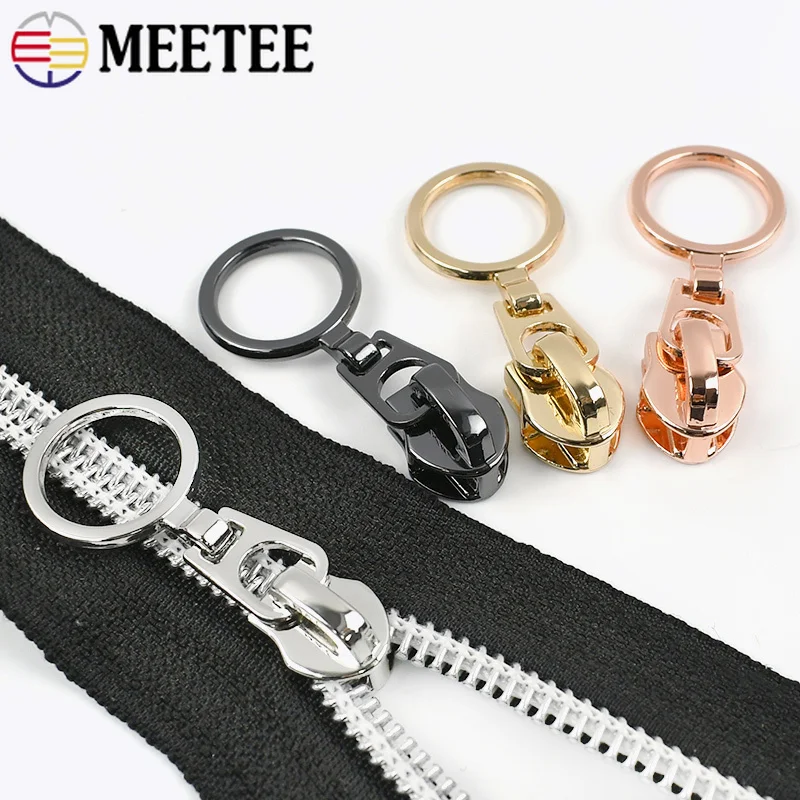 

10/20/30Pcs Sewing Zipper Sliders for Nylon Zippers 5# O Ring Zip Puller Bag Jacket Closure Zips Head Repair Kit DIY Accessories