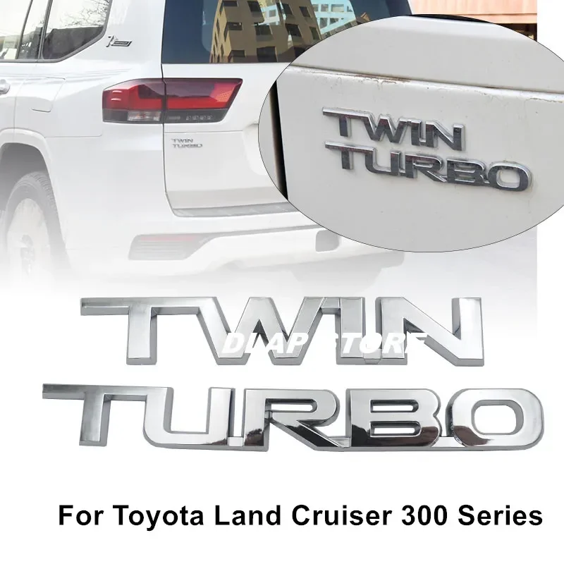 

For Toyota Land Cruiser 300 Series LC300 ABS TWIN TURBO Back mark set Rear Trunk 3D Emblem Badge Sticker Trim Accessories