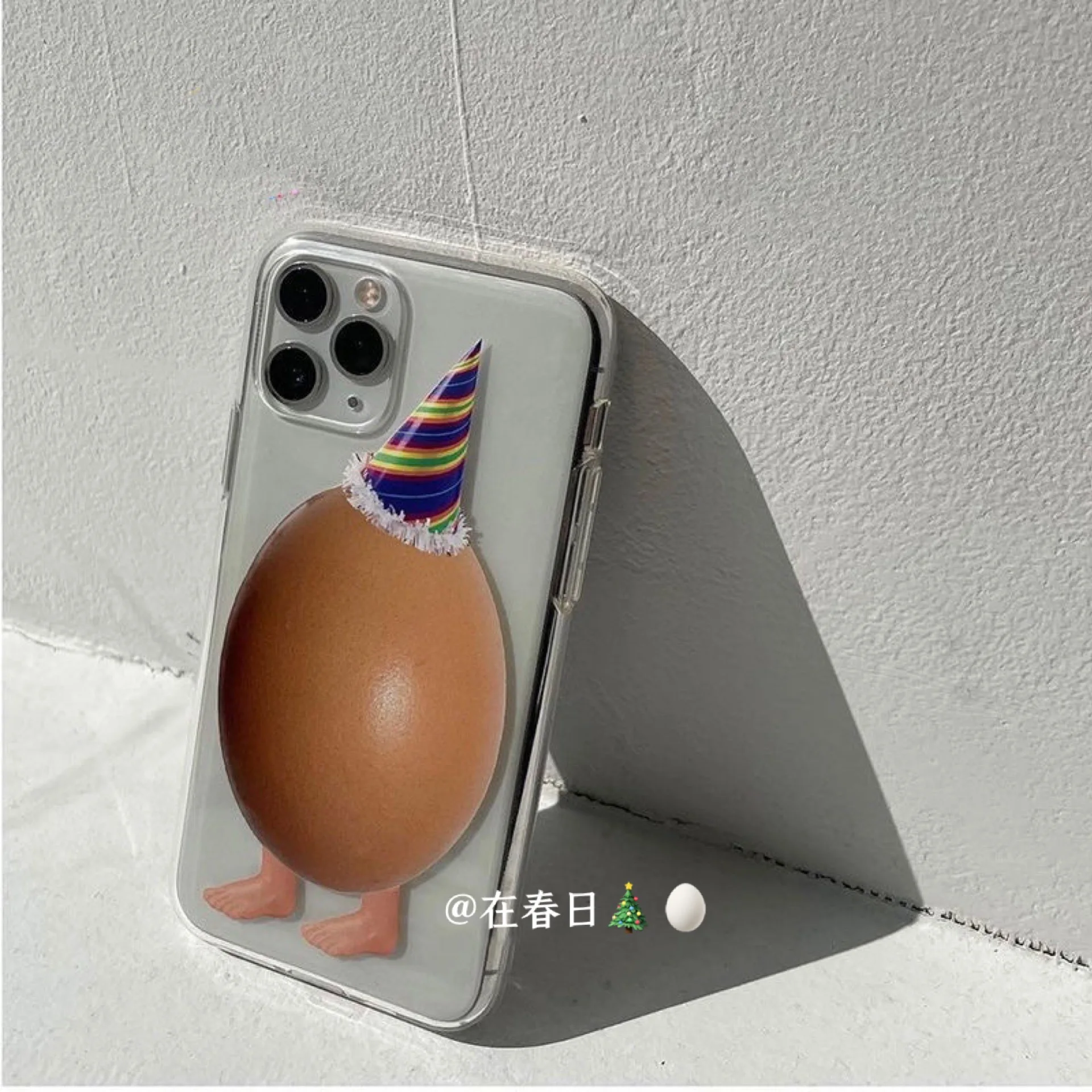 Coreano ins chapéu de natal ovo criativo personalizado caso de telefone para iphone 16 15 14 13 12 11 pro xr x max 7 8 plus mini y2k capa