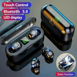 F9 kablosuz kulaklıklar Tws Bluetooth kulaklık 5.1 Handfree 9D Stereo spor kablosuz kulaklık su geçirmez gürültü azaltma kulaklık