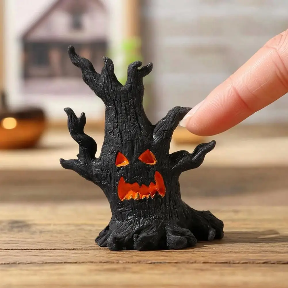 Miniature Sand Table Landscaping Halloween Tree Demon Ornament Halloween Miniature Tree Demon Ornaments Resin Micro for Desktop