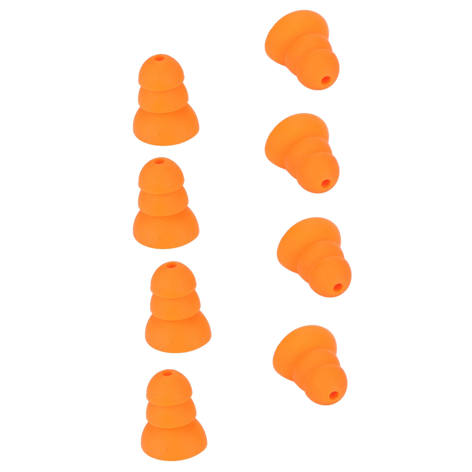 8pcs Silicone Eartips Noise Reduction Replacement Earplugs for Se846 Se535 Se215 and Inner Hole 2.0‑3.5mm Earbud Orange