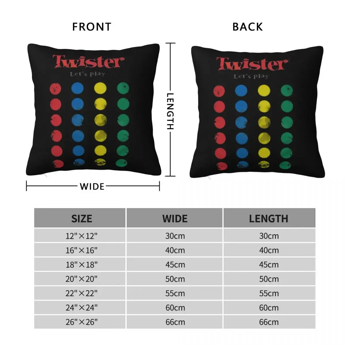 The Twister Game Square Pillowcase Pillow Cover Polyester Cushion Decor Comfort Throw Pillow for Home Car