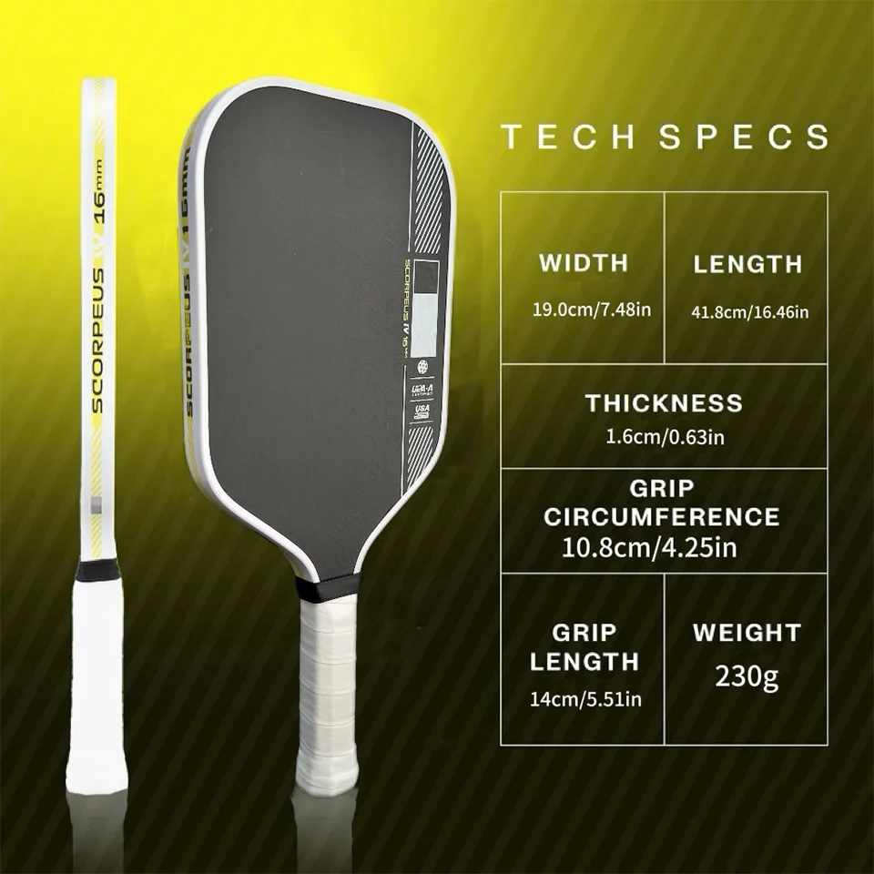 Nieuwe USAPA Goedgekeurde Pickleball Paddle Spin en Power T700 Koolstofvezel Racket Honingraat Kern Professionele 16 MM Pickleball Racket