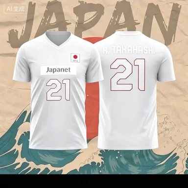 Japan National Volleyball Team Jersey No.21 R.TAKAHASHI White