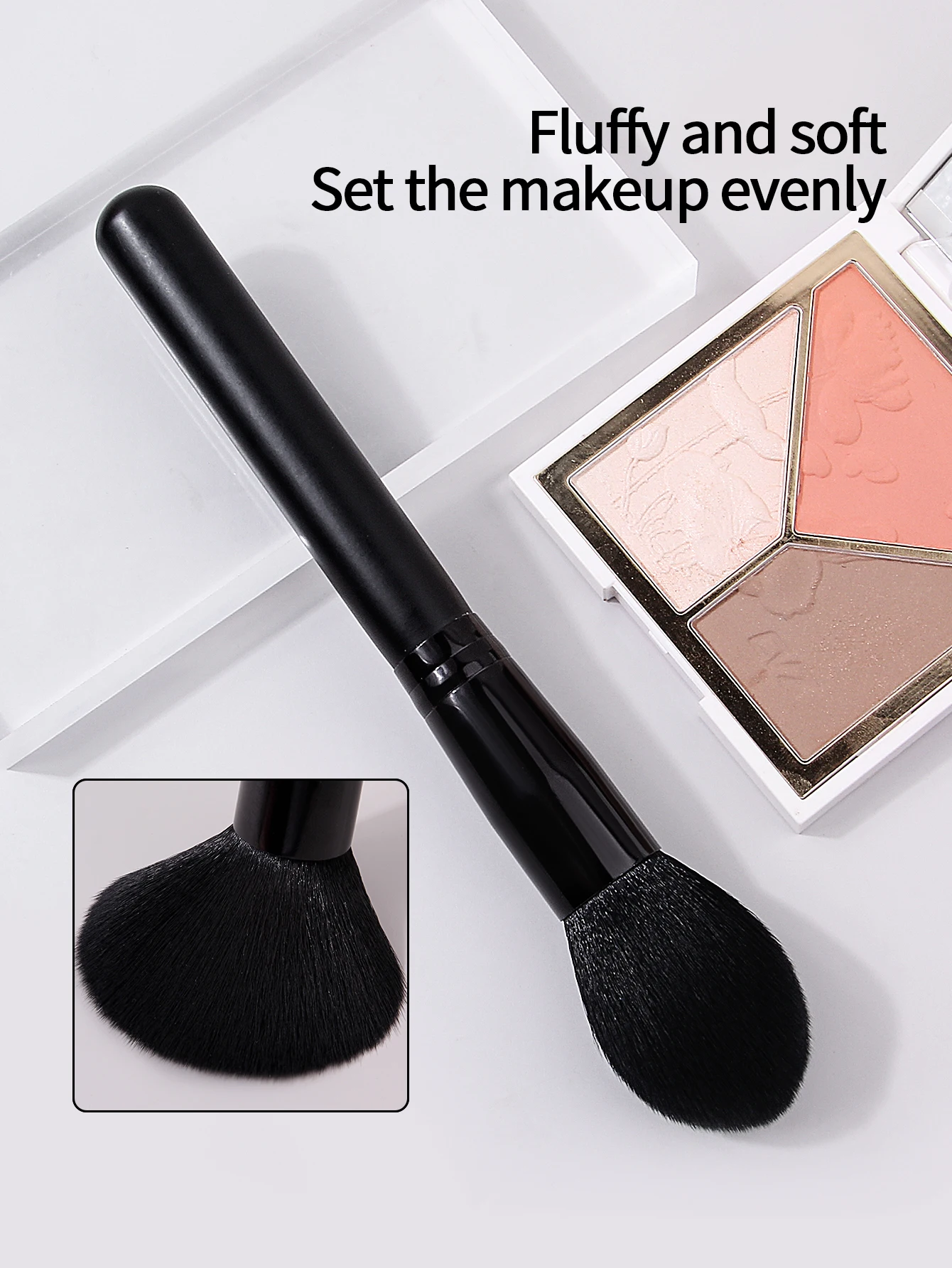 1PC Black Makeup Brush Soft Fluffy Loose Powder Brushes Multifunctional Foundation Brush Highlighter Blush Brush Beauty Tool