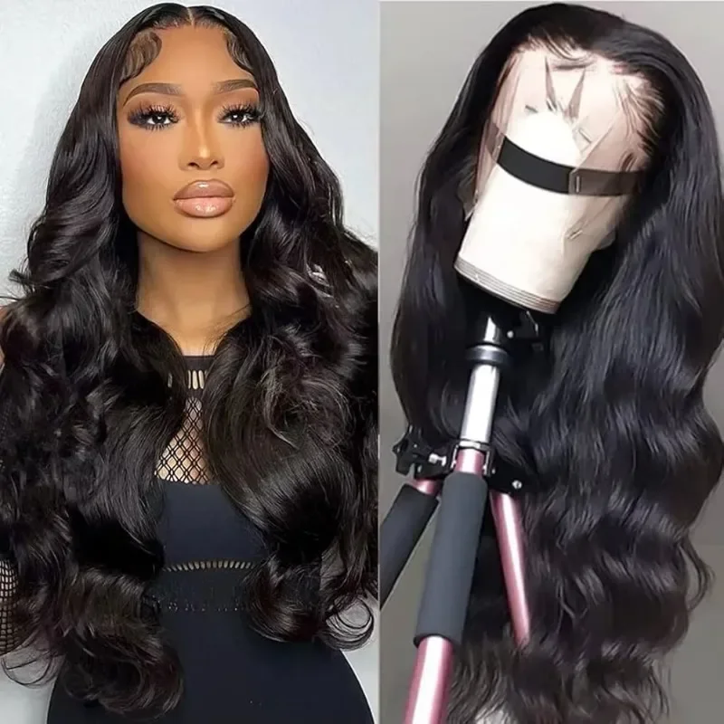 30Inch Body Wave Lace Front Wigs Human Hair 180%Density Glueless Wigs Human Hair 13x6 5x5 360Transparent Frontal Wigs Human Hair