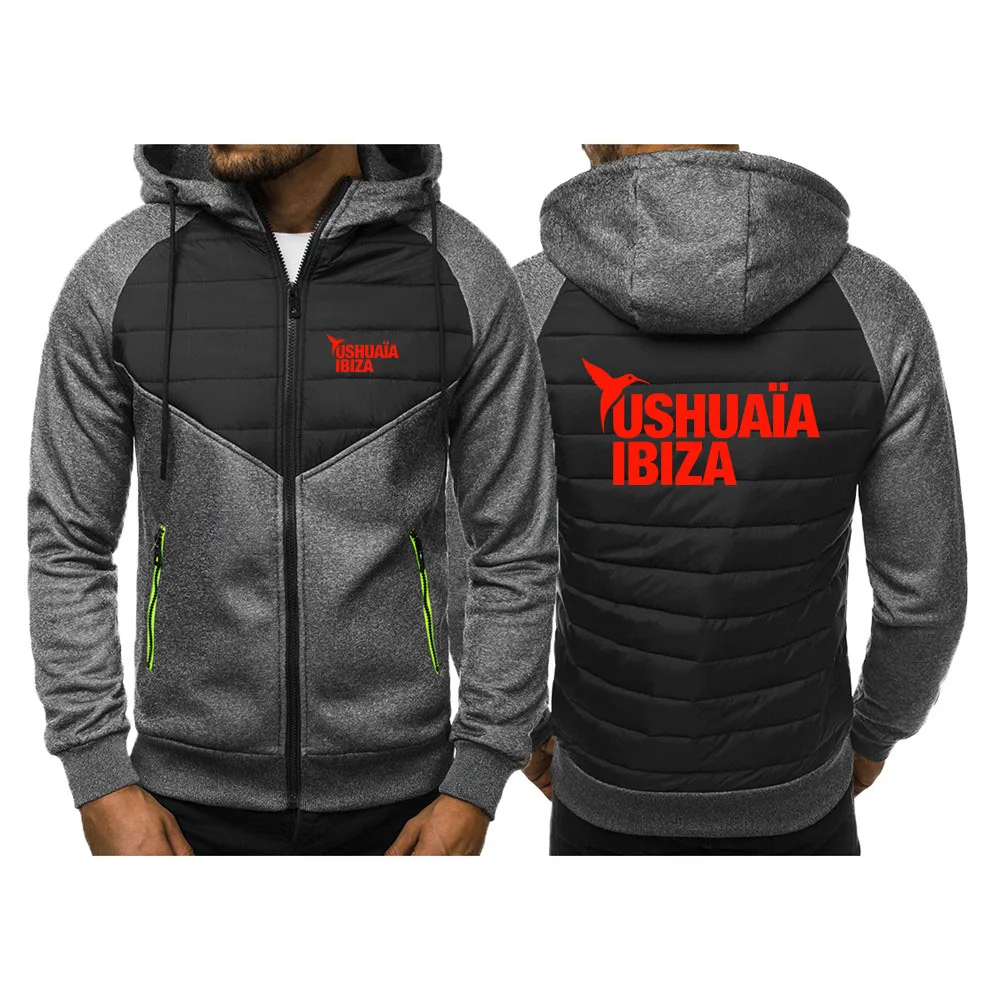 2026 Patchwork Designer Spring And Autumn Men's Handsome Coat Ushuaia Ibiza Logo Print Sweatshirt Cardigan Comfortable Hoodies