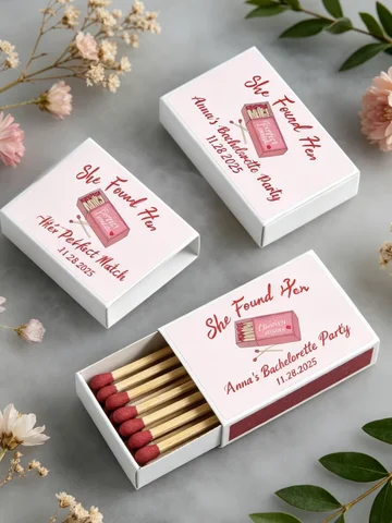 Bulk Custom She Found Her Perfect Match Matchboxes Bachelorette & Bridal Shower Party Favors Personalized Wedding Guest Keepsake