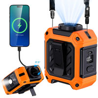 Outdoor hanging neck/waist fan for camping hiking climbing running fishing sports with flashlight 10000mAh battery