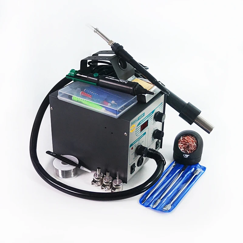 

2 IN 1 600W LED Digital Soldering Station QUICK 706W+ Hot Air Rework Station Electric Soldering Iron For Phone PCB IC SMD BGA We