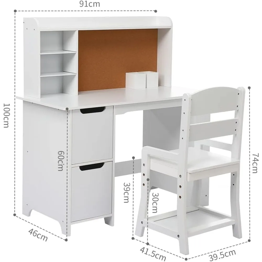 Bureau d'étude pour enfants avec chaise, table d'étude scolaire pour enfants avec chaise pour 3 à 8 ans, table d'écriture d'étude pour usage scolaire à domicile