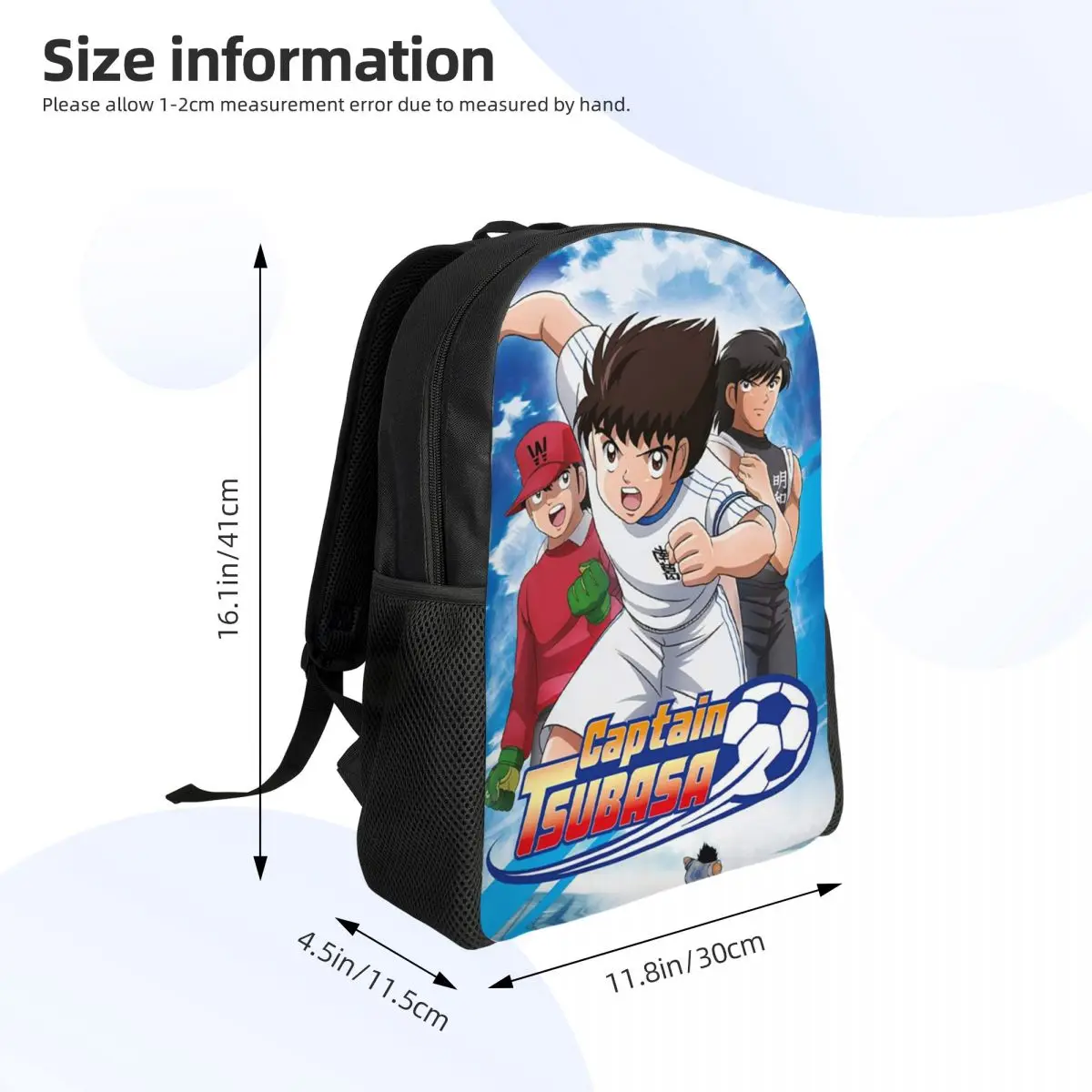 3D-Druck Kapitän Tsubasa Rucksäcke für Jungen Mädchen japanische Anime Manga Schule College Reisetaschen Bücher tasche passt 15 Zoll Laptop