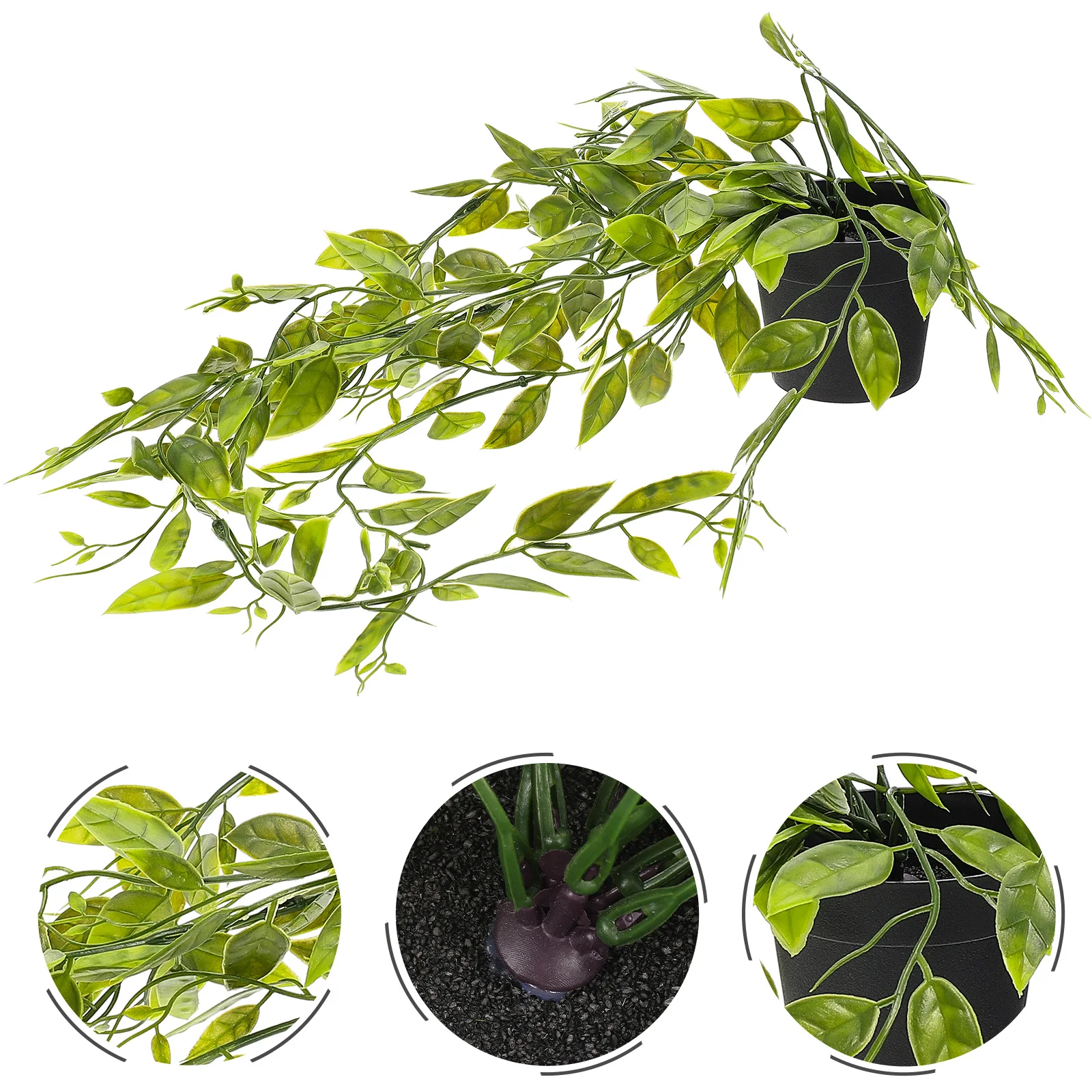 

3Pcs Artificial Hanging Potted Plants Realistic Green Vine Decor Perfect for Home Wedding Christmas Birthday Faux