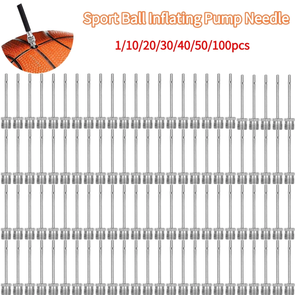 กีฬาบอลปั๊มสูบลมเข็มสําหรับฟุตบอลบาสเกตบอล Inflatable อะแดปเตอร์เหล็กปั๊ม Pin Ball เข็มพองปั๊มเข็ม