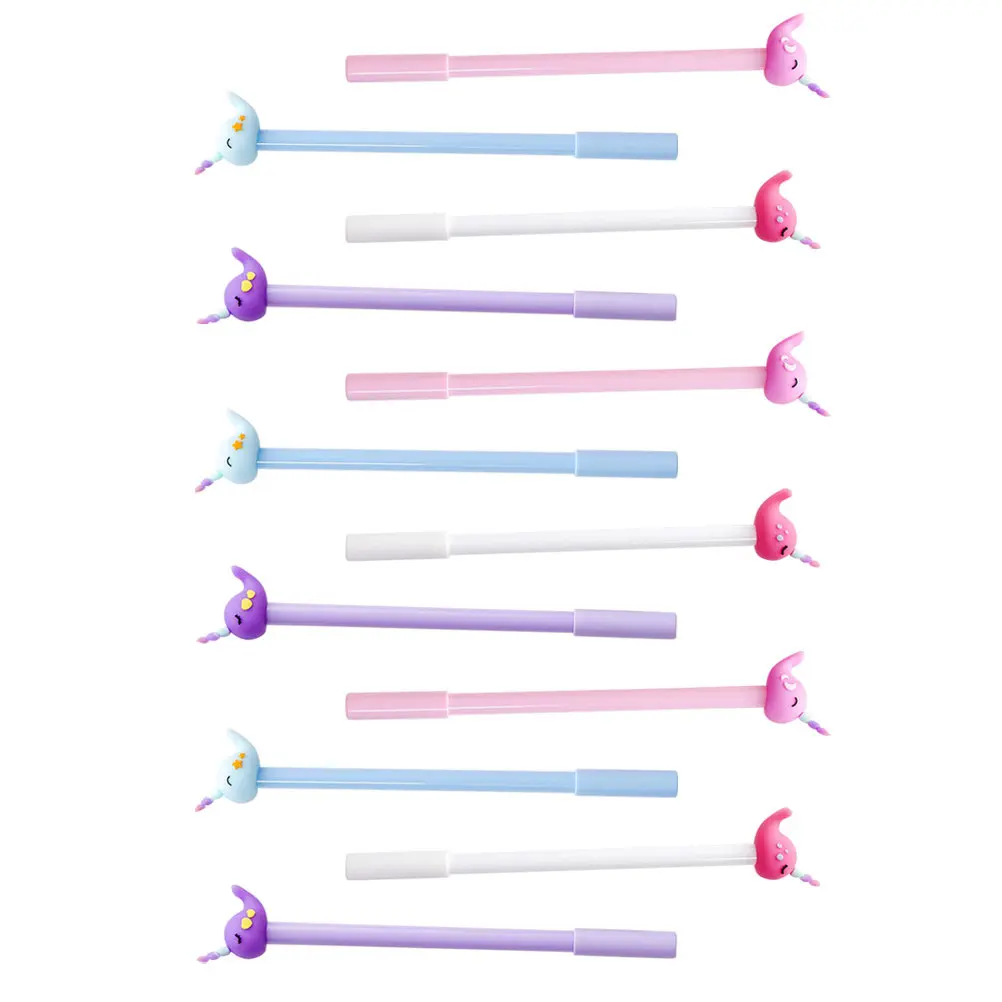 

12Pcs Cartoon Narwhal Gel Ink Pens Adorable Design Smooth Writing Students School Stationery Signature Pens Portable Plastic