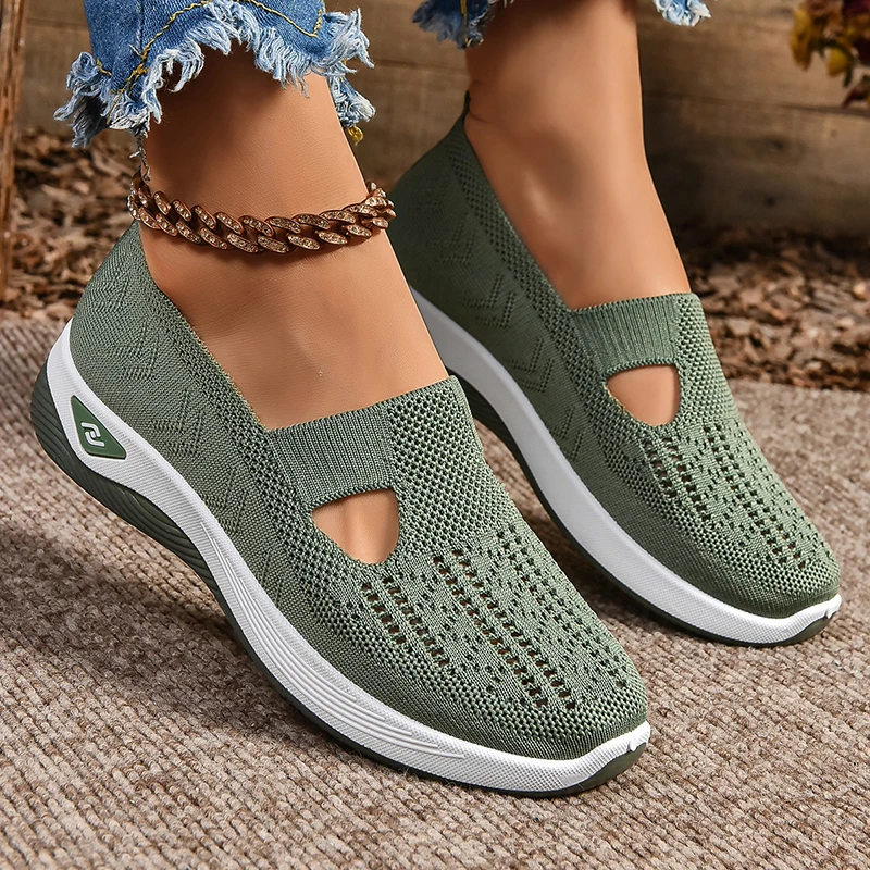 Women Wedges Sneakers High Quality Shoes Slip On Flats Men Loafers Breathable Mesh Running Sneakers Ladies Sport Shoes