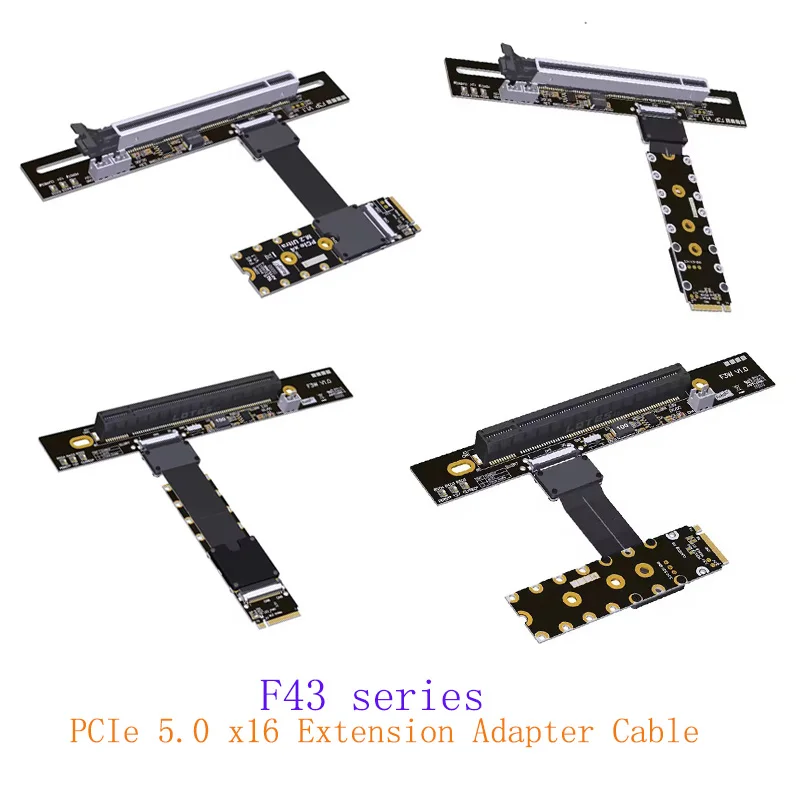 

PCIe 5.0 x16 to M.2 For NVMe M-Key Graphics Card Extension Cable m2 Turn 90 Angled 16x PCI-E Riser Card Adapter Cable F43 Series