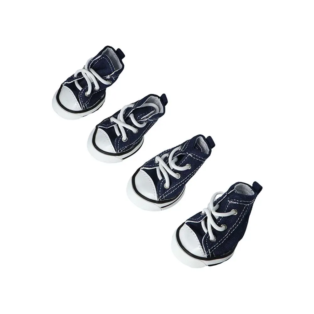 4pcs/set Waterproof Breathable Outdoor Casual Style For Small Dogs,Cats Pet Booties Pet Denim Shoes Puppy Sneaker Dog Shoes
