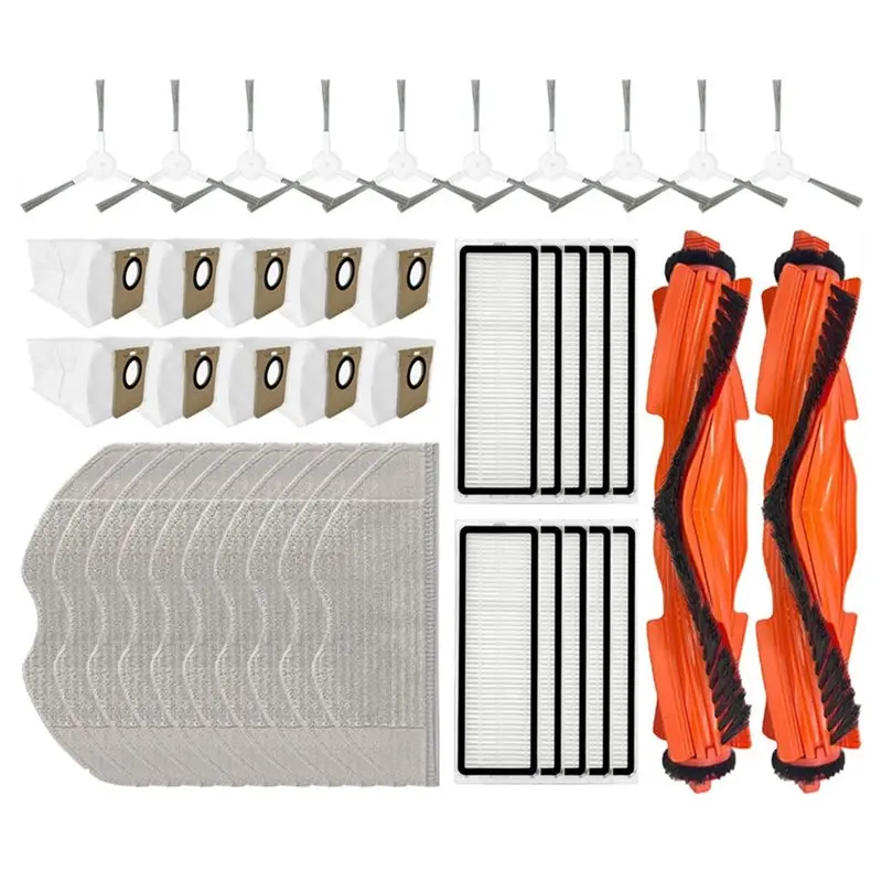 

BABZ-For Robot Vacuum H40 / OV51 Main Side Brush Filter Mop Dust Bag Robot Vacuum Cleaner Parts Accessories