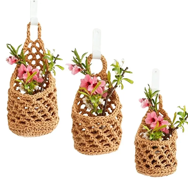 ALIM-Macrame Wall Mounted Plant Hanger-Handwoven Bohemian Style Holder
