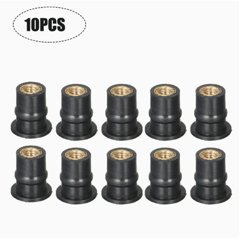 Motorcycle Windshield Mounting Kit 10PCS M4 M5 M6 Rubber Well Nuts Metric Screws Fasteners For Honda Yamaha Suzuki Kawasaki