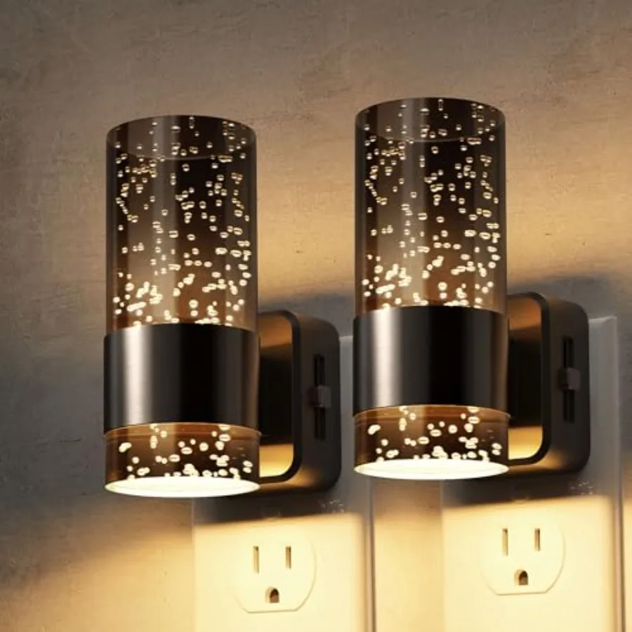 Night Lights Plug into Wall, Acrylic Bubble Night Light, Dimmable Nightlight with 0-100 LM, 3000K Plug in Night Light with Dusk