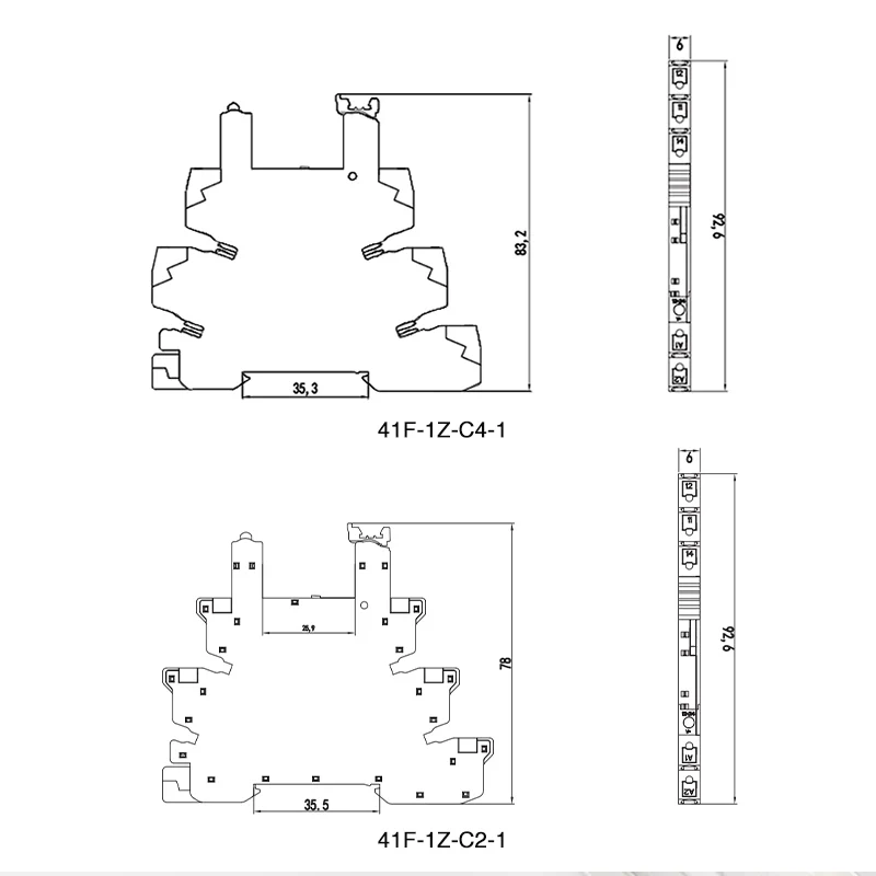 DINレールリレーモジュール,ACスリムインターフェイス,DC制御,ssr,41f-1z-c2,c4