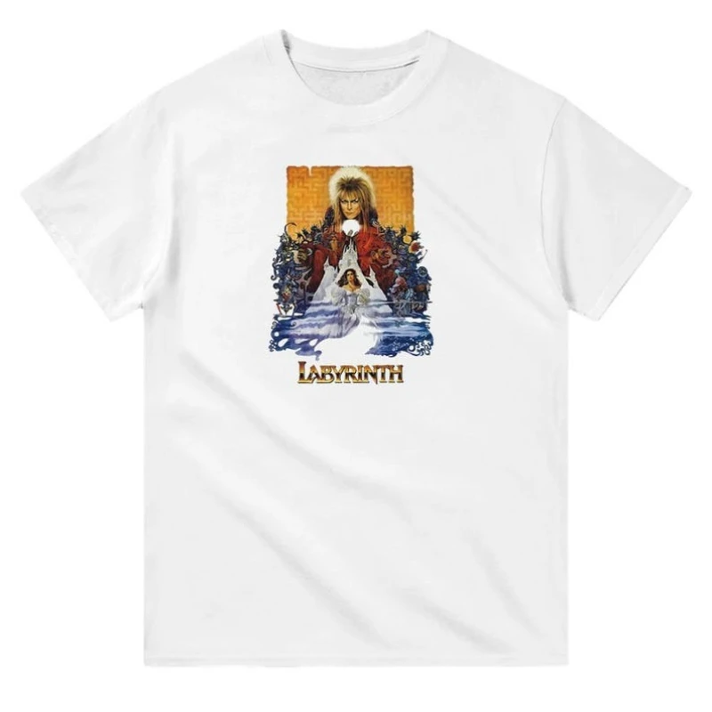 Retro Labyrinth Classic Movie Poster T-Shirt Jim Henson David Bowie 80s Fantasy Film Jareth Sarah Fan Gift Tee Street Fashion