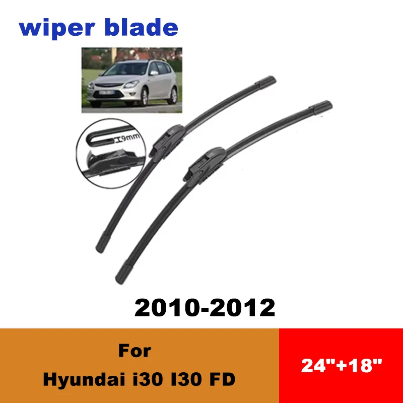 

For Hyundai i30 I30 FD 2010-2012 car front wiper blades silent wiper blades soft rubber windshield wipers accessories