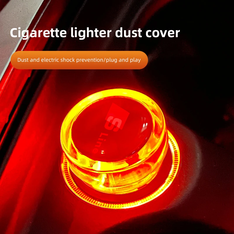 Car Cigarette Lighter Cover DustProof Decoration Cap For Audi Sline A1 A2 A3 A4 A5 A6 A7 A8 Q1 Q2 Q3 Q4 Q5 Q6 Q7 Q8 TT RS6 S5 C6