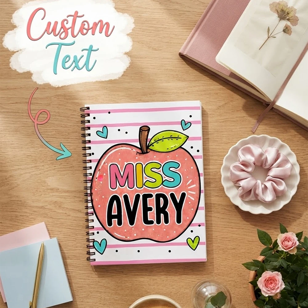 Personalized Custom Personalized Name Spiral Notebook,Custom Text Notepad,Teacher Appreciation Gift,Daily Office Supplies