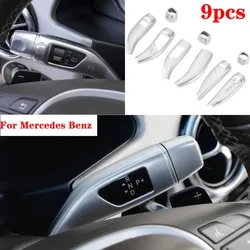 9pcs Car Wiper Shift Lever Cruise Cover Trim Frame For Mercedes Benz A B C E S GLC CLA GLA GLE Class W204 W205 W212 W213 X156