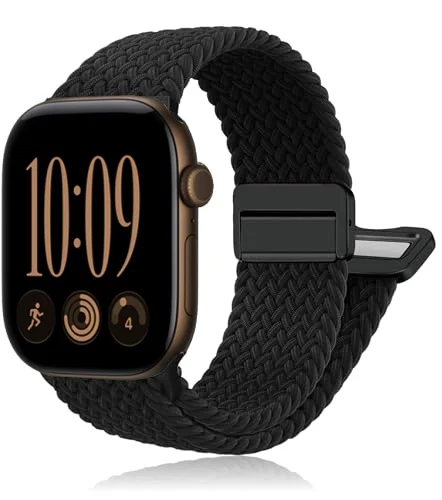 Magnetic Braided Solo Loop Strap For Apple Watch Bands 44mm 40mm 45mm 46mm 42mm Bracelet iWatch Series 12 11 10 9 8 SE Ultra 4 3