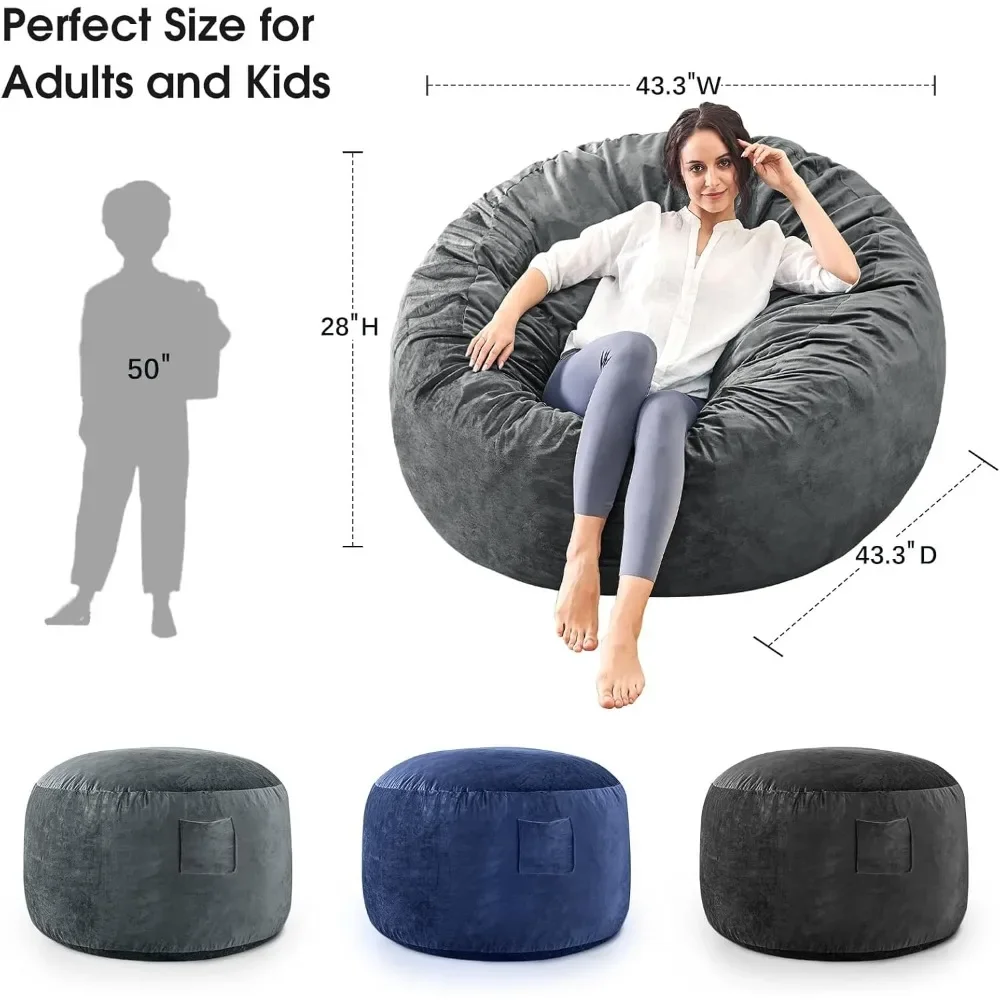 

Bean Bag Chairs Convertible Bean Bag Bed - Beanbag Chair with Micro Fiber Cover/Furniture Foam Filler - Bedroom Dorm Couch Sofa