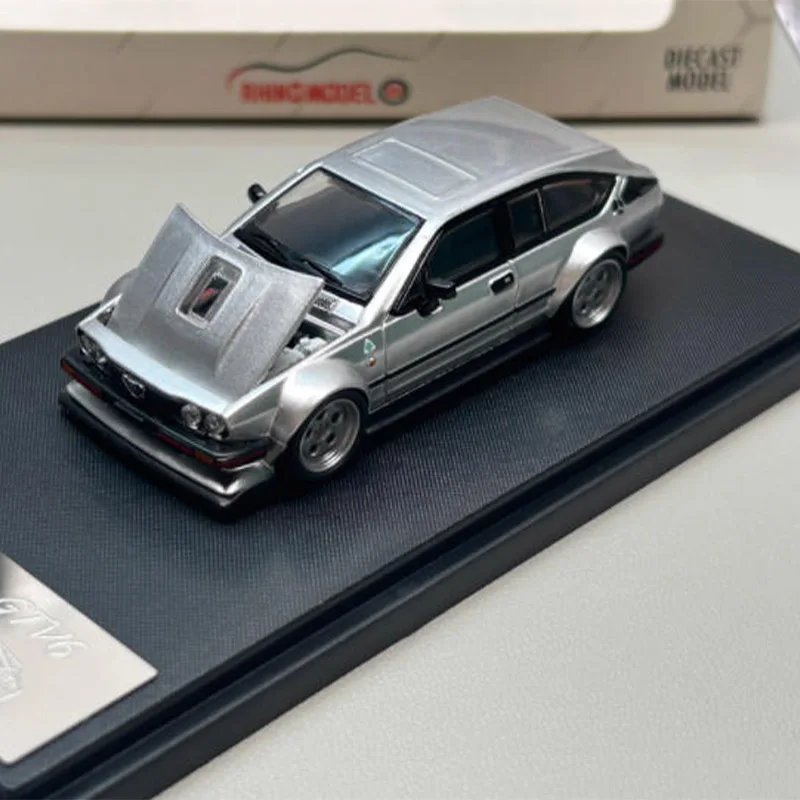 Diecast Original 1:64 Scale Alfa Romeo GTV6 Simulation Alloy Car Model Static Display Collectible Toy Gift Decoration Souvenir