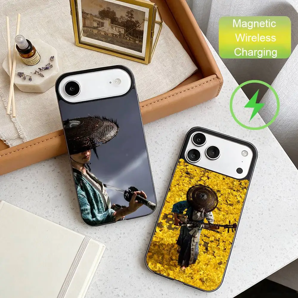 

Чехол для телефона Game Ghost Of Y-Yotei для iPhone 17, 16, 15, 14, 13, 12, 11 Plus, с поддержкой магнитной беспроводной зарядки