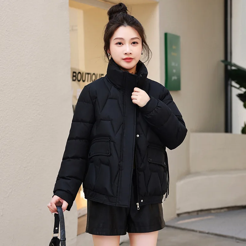 Women\'s Winter Coat 2024 New Student Korean Stand Collar Bread Jacket Short Loose Down Cotton Jacket Female Warm Parkas Outwear