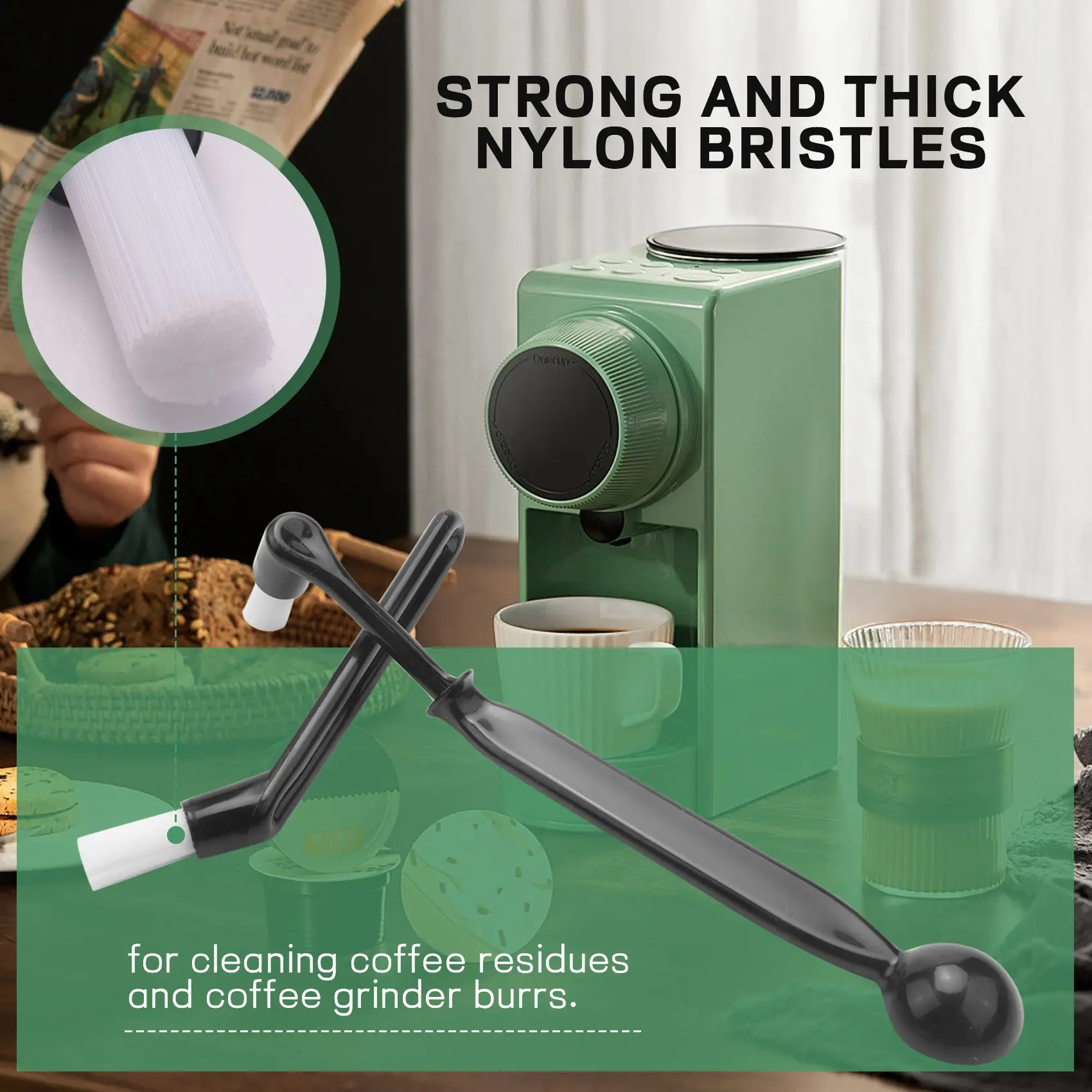 Набор для чистки кофемашины ABKR Щетка для кофемолки Щетка для чистки головки кофемашины с фильтром для кофемашины