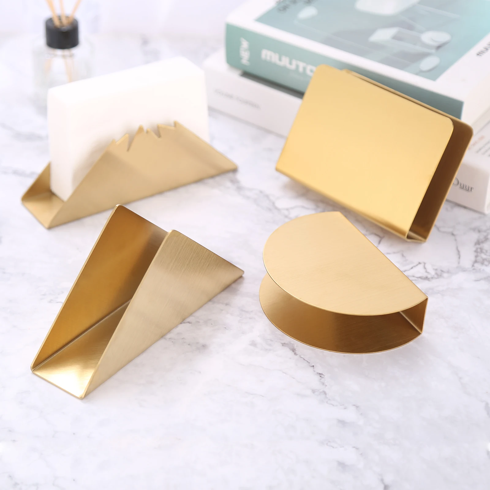 1pc Table Napkin Holder Minimalist Towel Rack Stainless Steel Modern Decor Dinner Tissue Gold Bracket Party Wedding Home/Hotel