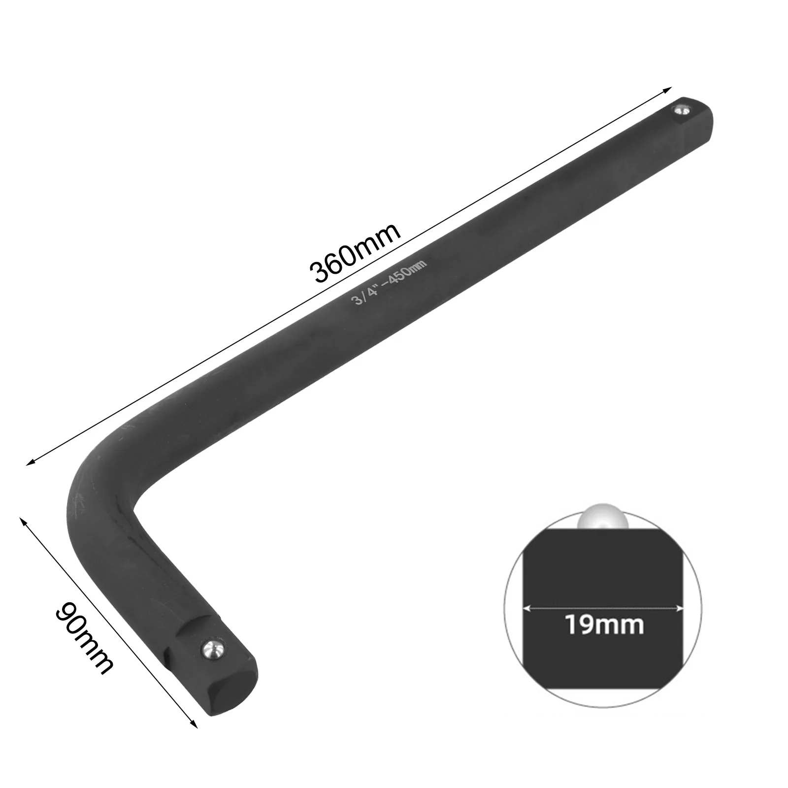 220mm Heavy-duty Wrench Socket Wrench For Heavy-duty Use Booster Rod Chrome Vanadium Material For Automotive Repairs