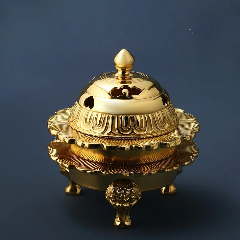 Reinforced lotus magic tool, brass, fire house incense burner, lion incense burner