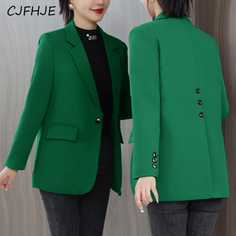 CJFHJE-Manteau à Manches sulfpour Femme, Décontracté, Fendu, Mode Coréenne, Bouton Unique, Couleur Unie, Printemps Automne