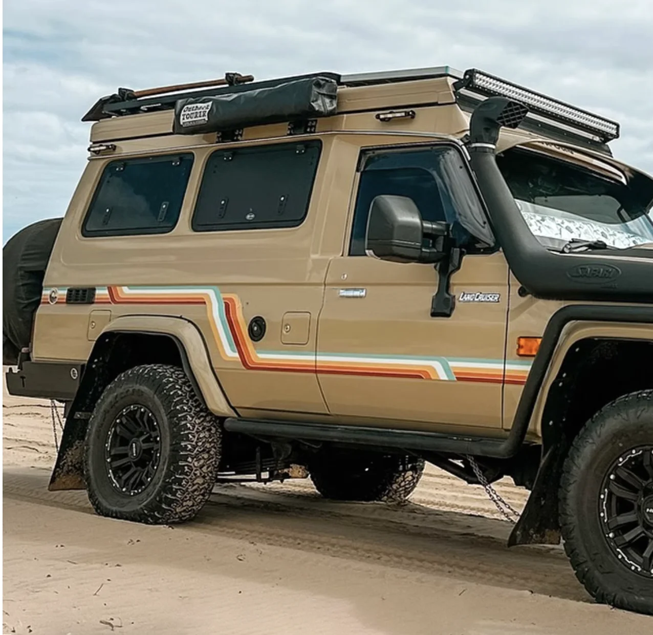 Modified Car Stickers Side Waistline Precut Stripes Decal Vinyl Blackout Wrapping Decoration Graphics for Land Cruiser 78 LC78