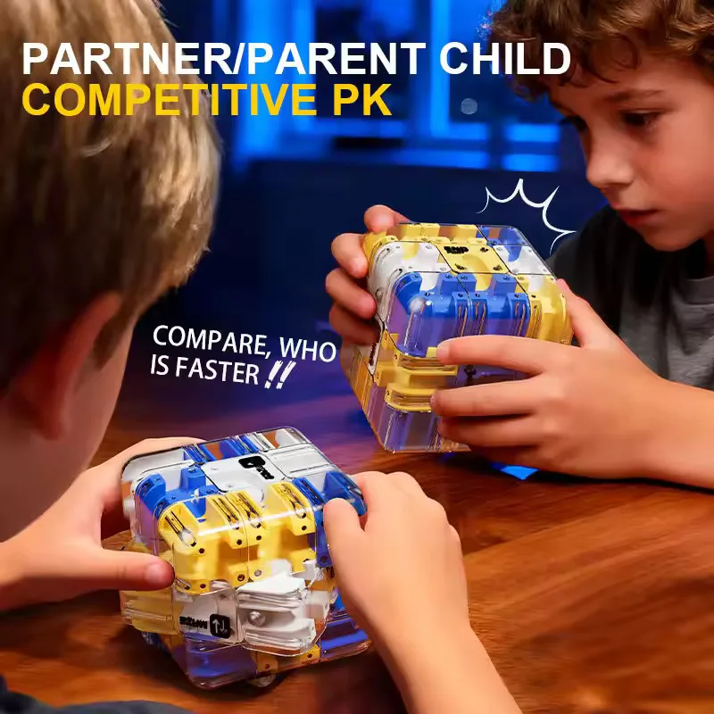 Cubo con rotolamento a sfera 3D Labirinto Puzzle Cube Set da competizione per genitori e figli per l'allenamento del pensiero logico dei bambini e sollievo dallo stress