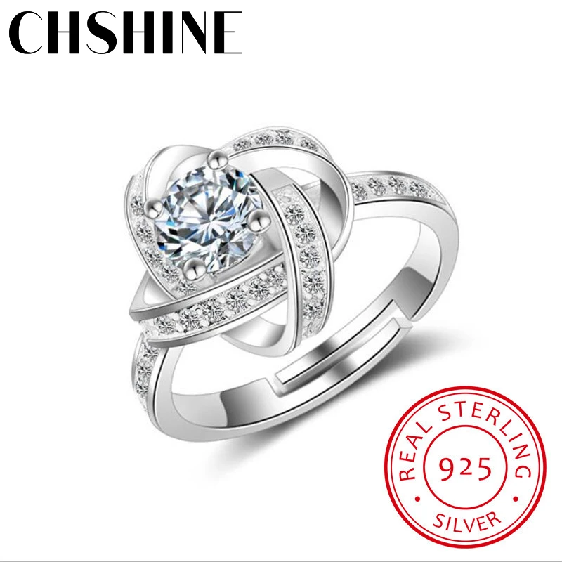 New Arrivals 925 Sterling Silver Crystal Clover Ring Bague Anillos Hot Sale Pure Silver Fine Jewelry For Women